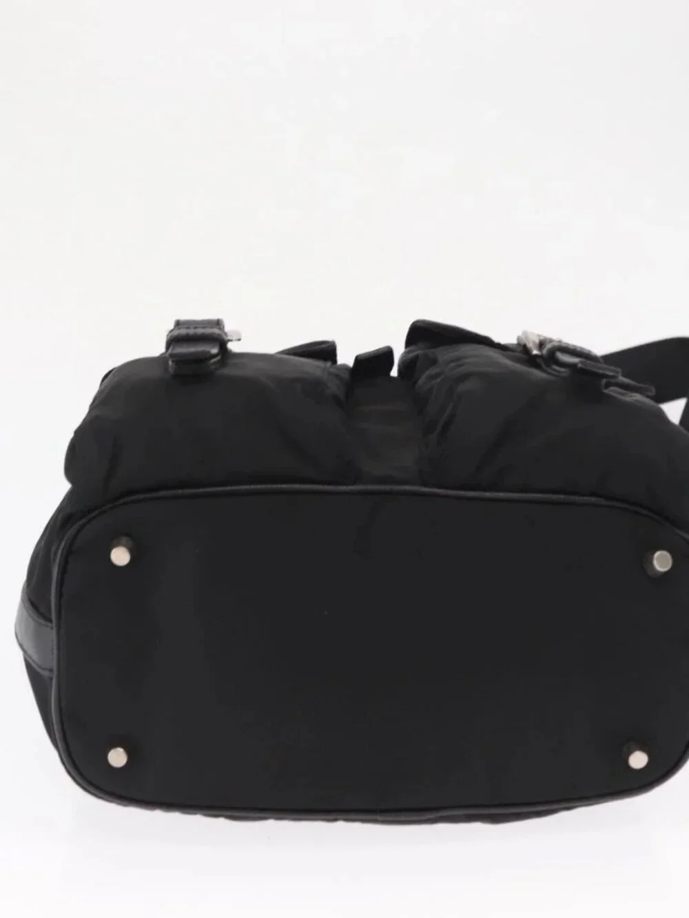PRADA Shoulder Bag Nylon Black Silver